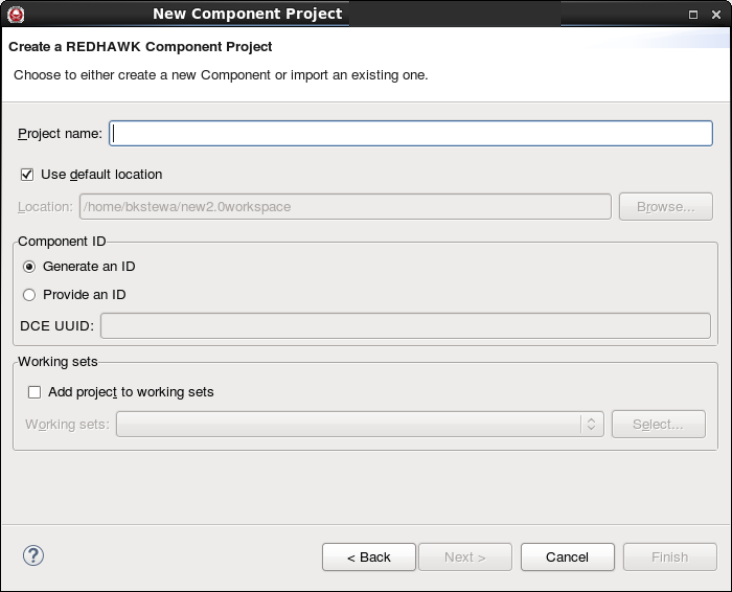Create a REDHAWK Component Project Page