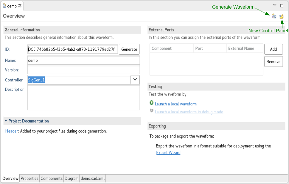 The Waveform Editor Overview Tab