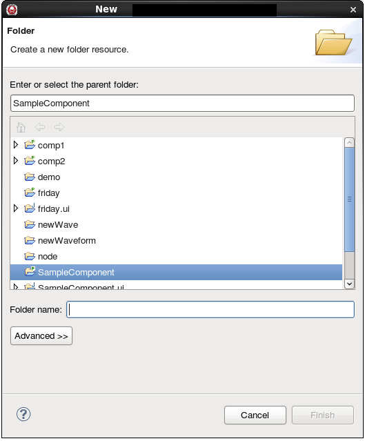 The Snapshot New Folder Window