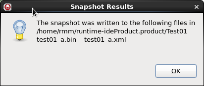 Snapshot - Results Dialog