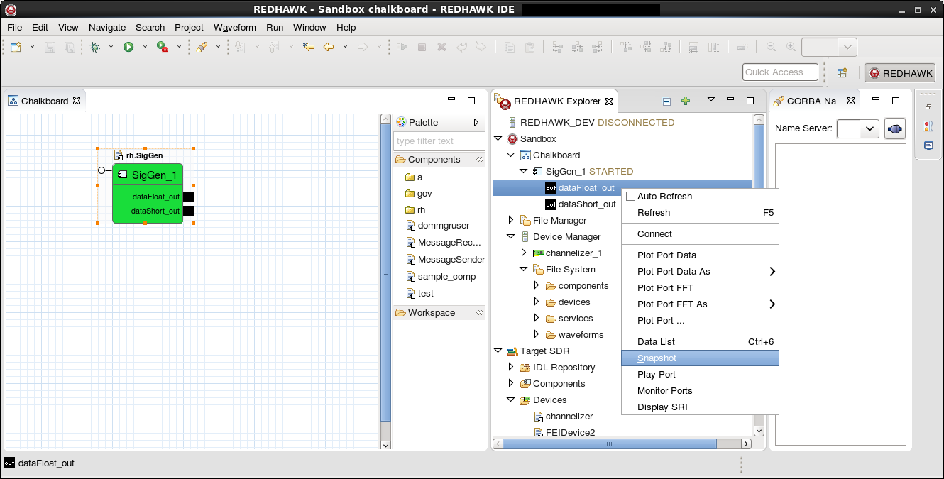The Output Port Context Menu