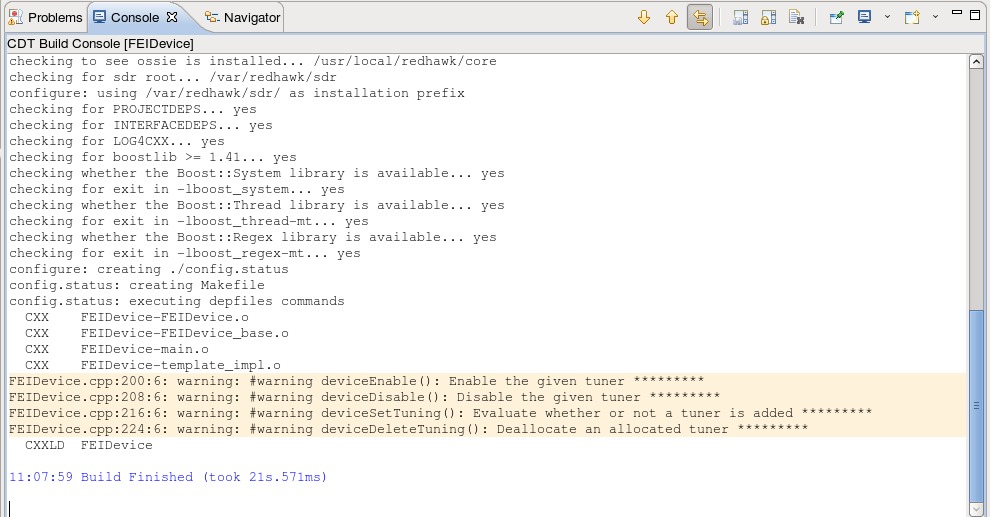 FEI Device Compiler Warnings