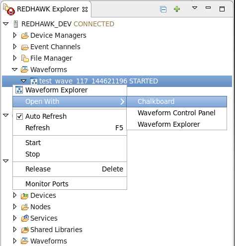 Opening a running Waveform in the Chalkboard