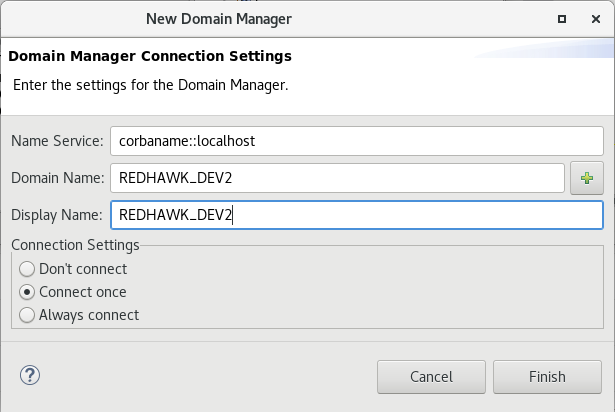 New Domain Manager Dialog