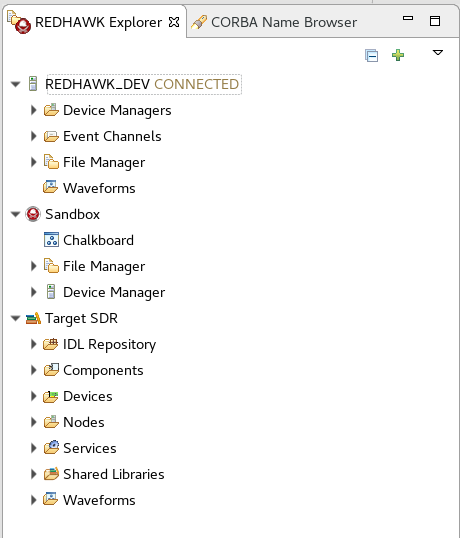 The REDHAWK Explorer View