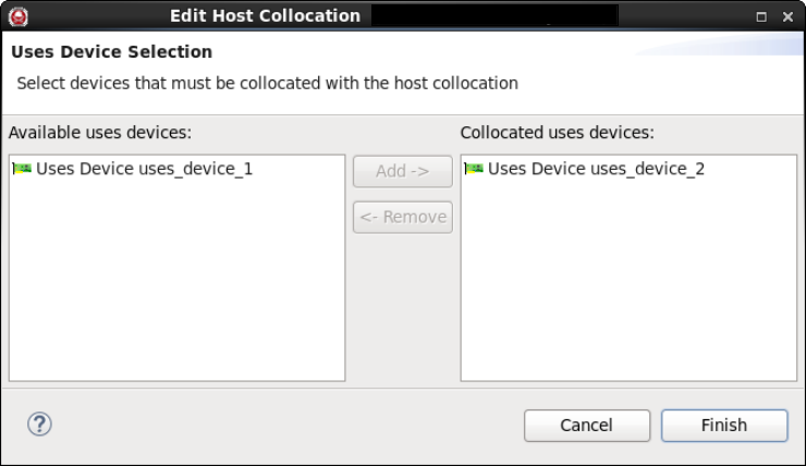 Edit Host Collocation