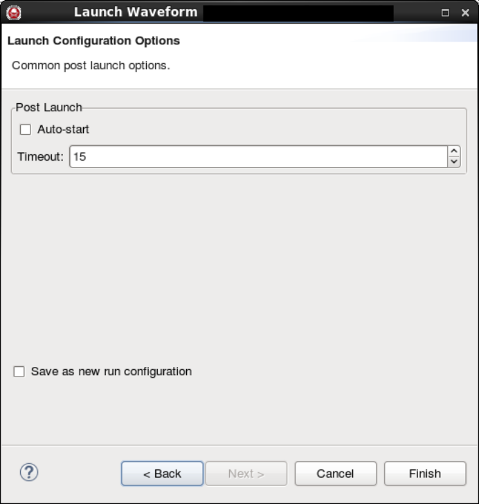 Launch Configuration Options Dialog
